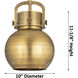 Newton Sphere 1 Light 10 inch Satin Nickel Pendant Ceiling Light
