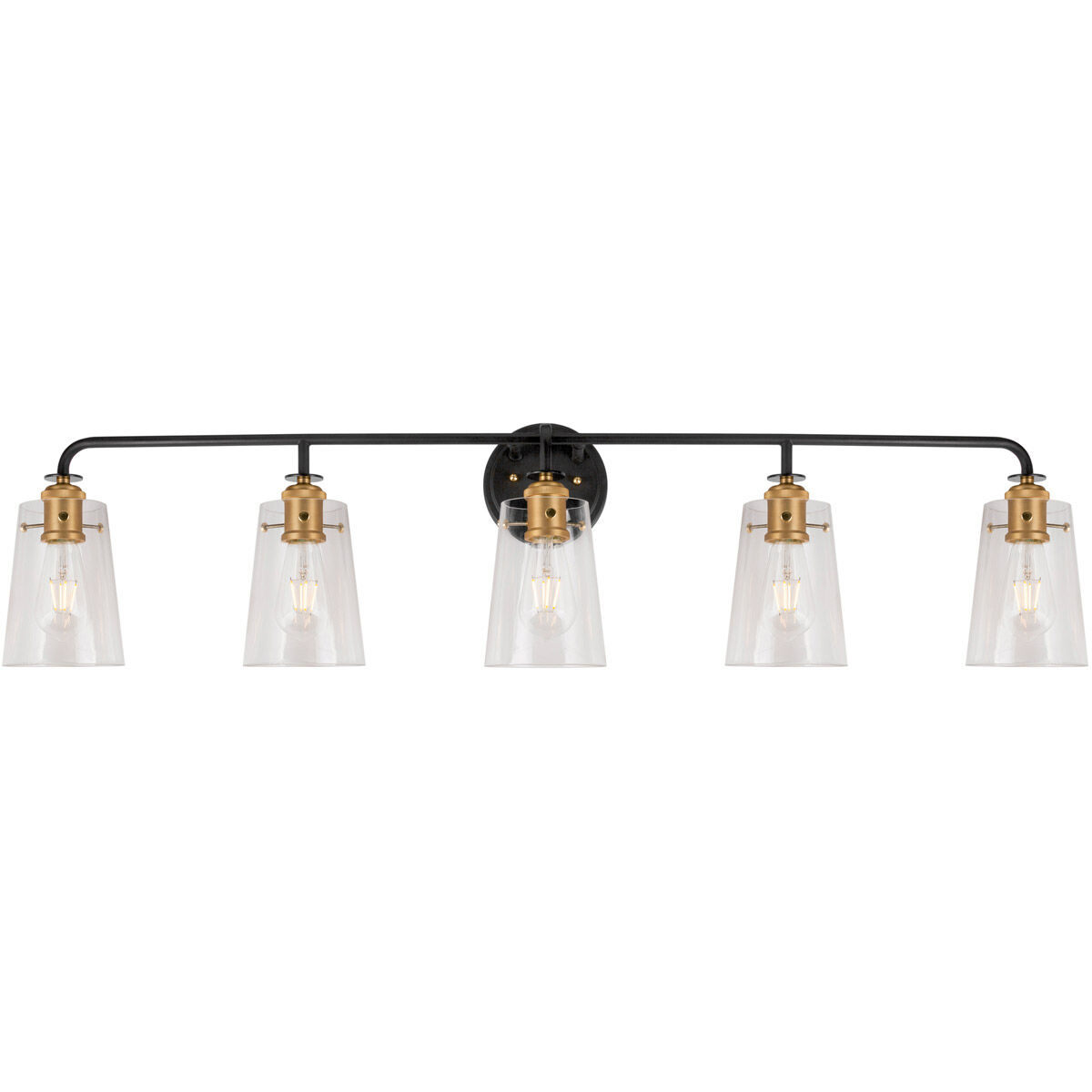 Ronna 5 Light 45 inch Black and Soft Gold Bath & Vanity Wall Light