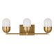Drew & Jonathan Scott Foster 3 Light 21.63 inch Satin Brass Vanity Light Wall Light