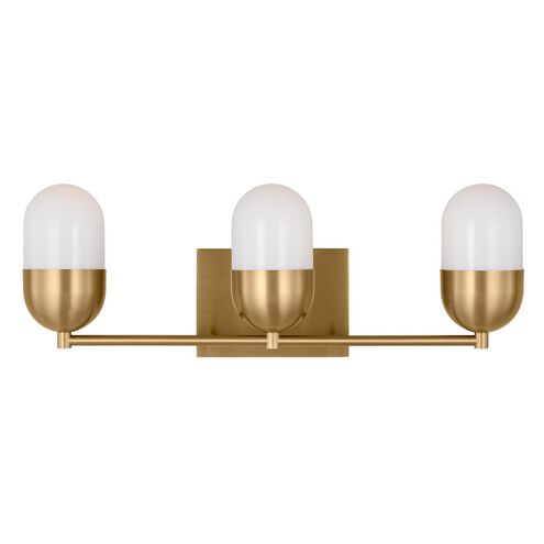 Drew & Jonathan Scott Foster 3 Light 21.63 inch Satin Brass Vanity Light Wall Light