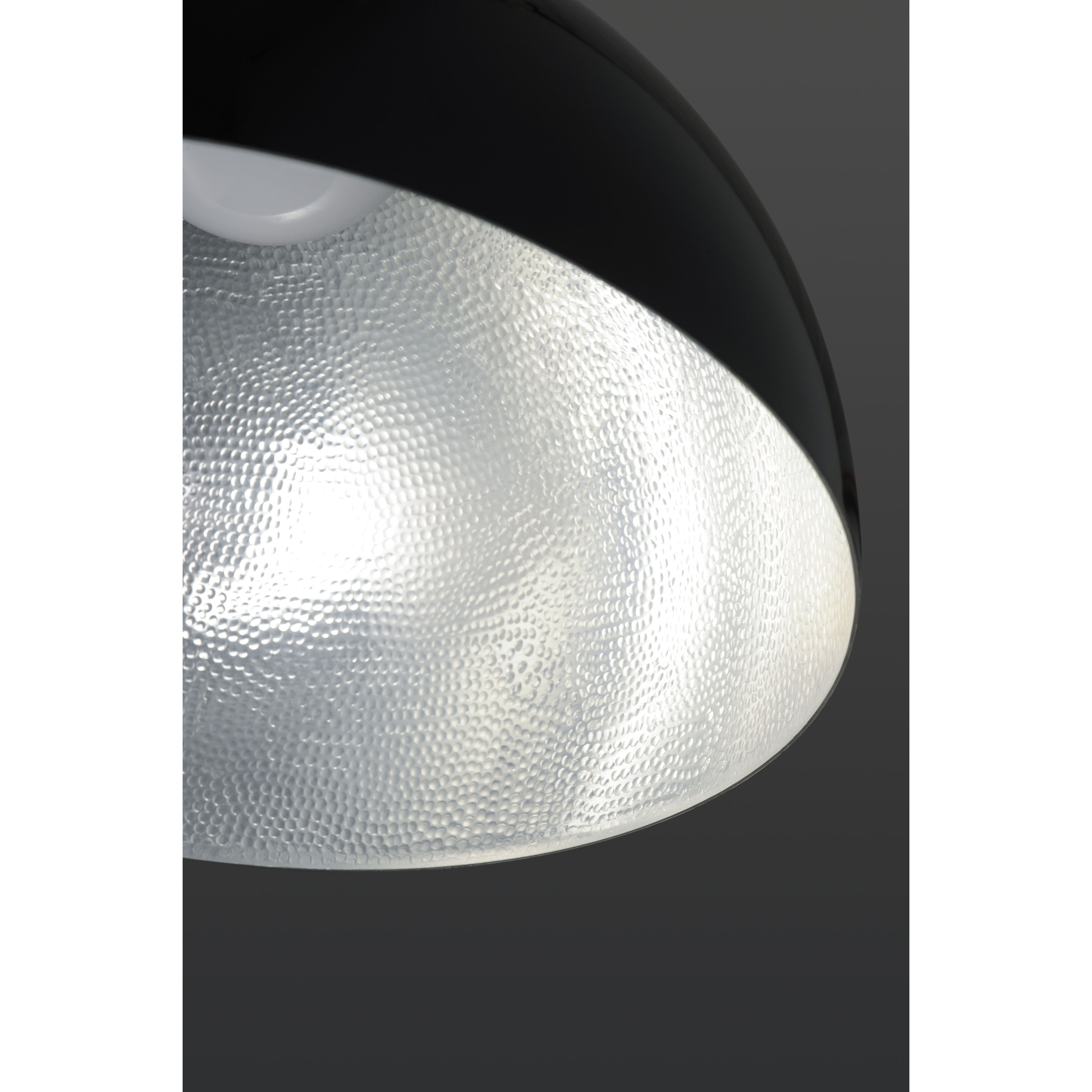 Hemisphere LED 14 inch Gloss Black and Aluminum Single Pendant Ceiling Light
