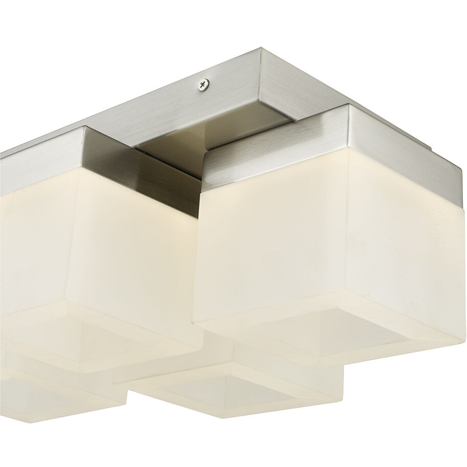 Cubic LED 9 inch Brushed Nickel Flush Mount Ceiling Light
