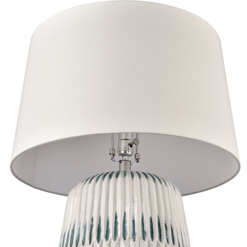 Devon 32 inch 9 watt White with Blue Table Lamp Portable Light