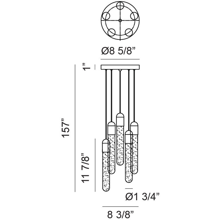 Aydin LED 8.38 inch Matte Black Pendant Ceiling Light