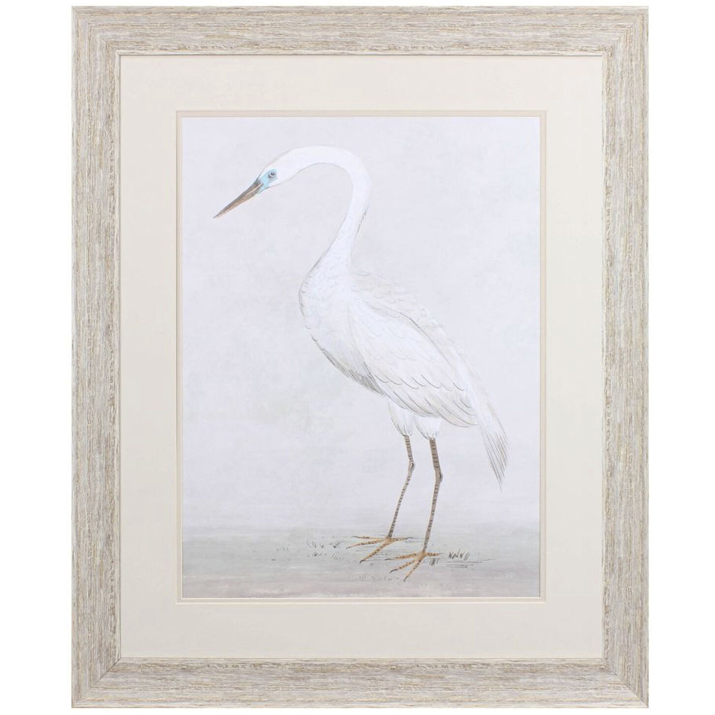 Vintage Heron Neutral and Brown Framed Art, Propac