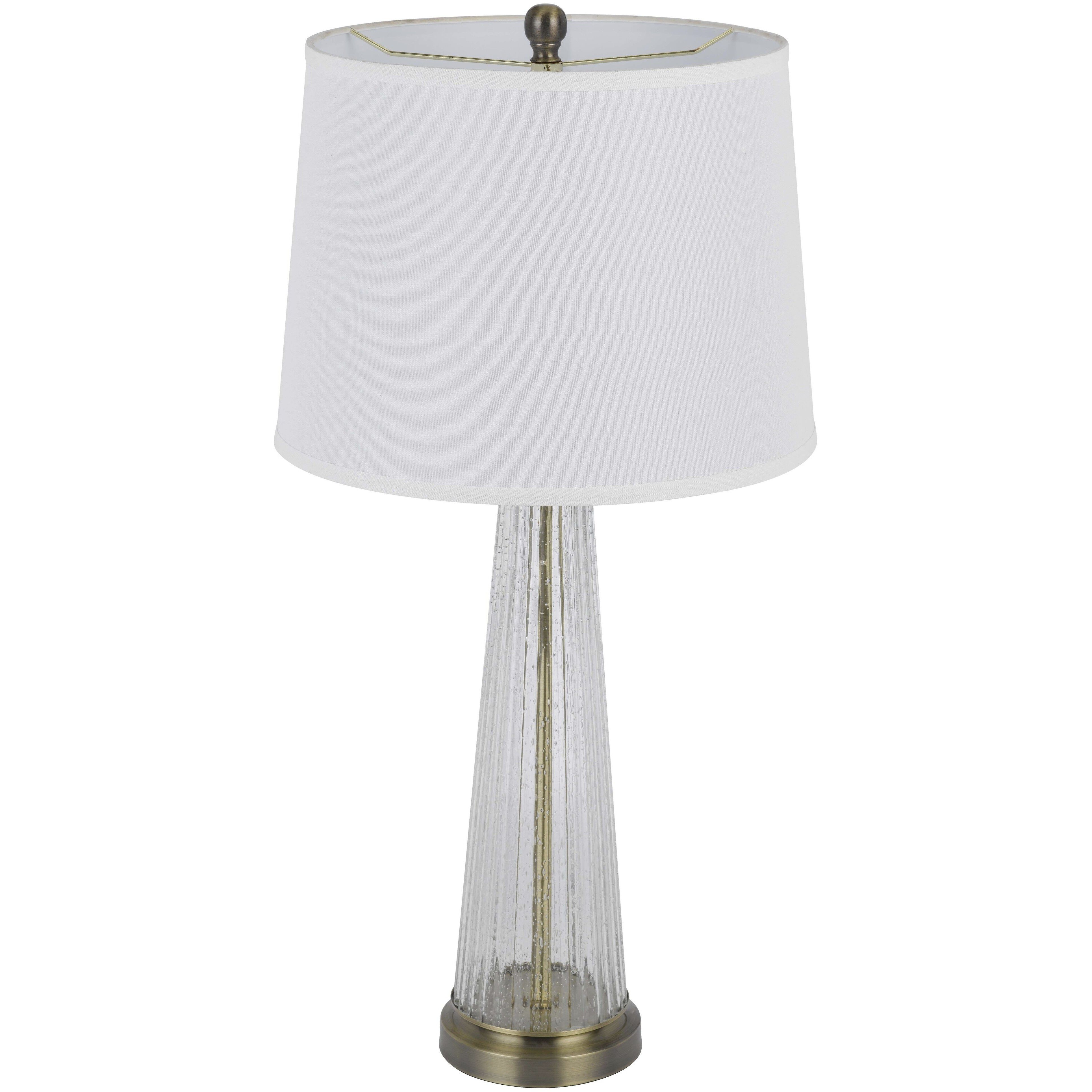 Huxley 30.5 inch 150.00 watt Glass and Antique Brass 2 Pack Table Lamp Set Portable Light