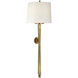 Thomas O'Brien Edie 2 Light 10 inch Hand-Rubbed Antique Brass Baluster Sconce Wall Light in Linen