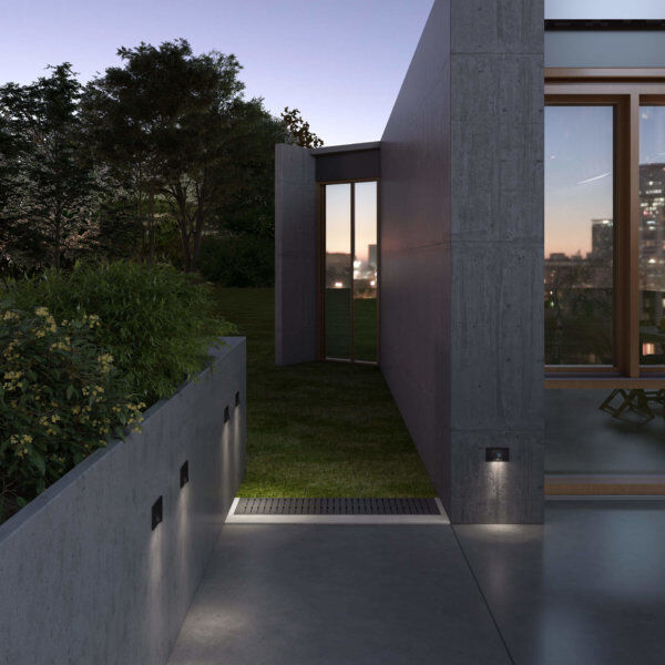 Arc 120V 3.00 watt Satin Grey Steplight, Recessed Horizontal