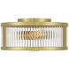 Ardezia 3 Light 11.75 inch Vintage Brass Flush Mount Ceiling Light
