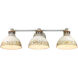 Kinsley 3 Light 29 inch Aged Galvanized Steel Bath Vanity Wall Light in Antique Ivory