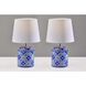 Polly 17 inch 60.00 watt Blue Table Lamps Portable Light, Simplee Adesso, 2 Pack