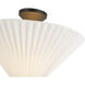 Alora Mood Bridgette 1 Light 16.38 inch Matte Black and Folded White Semi-Flush Mount Ceiling Light in Pleated Linen Shade