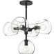 Alora Mood Willow 5 Light 18 inch Matte Black Chandelier Ceiling Light in Clear