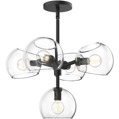 Alora Mood Willow 5 Light 18 inch Matte Black Chandelier Ceiling Light in Clear