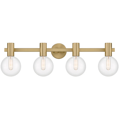 Wright 4 Light 34 inch Warm Brass Bathroom Vanity Light Wall Light