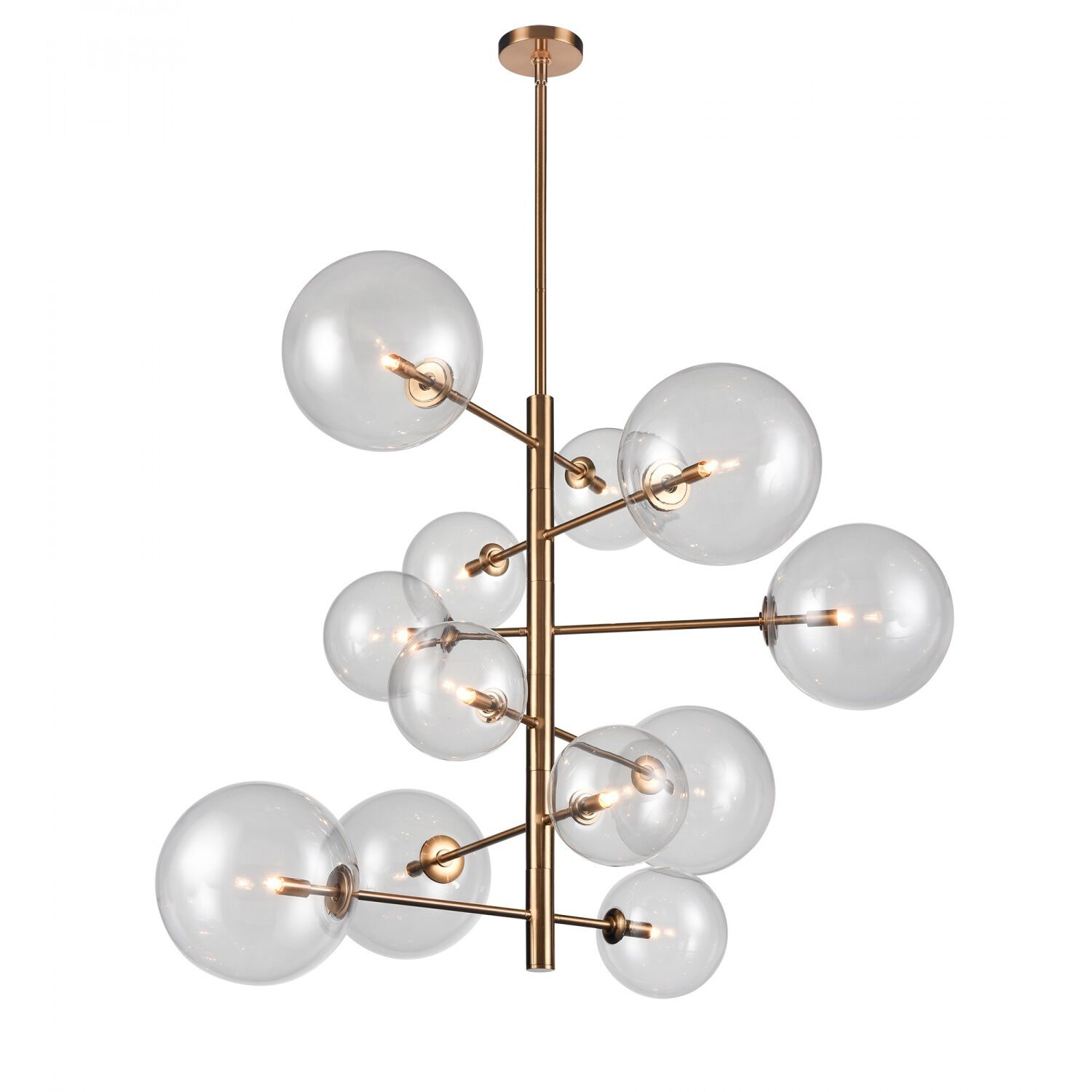 Delilah LED 43 inch Aged Brass Chandelier Ceiling Light