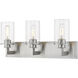 Savannah 3 Light 23 inch Brushed Nickel Vanity Wall Light