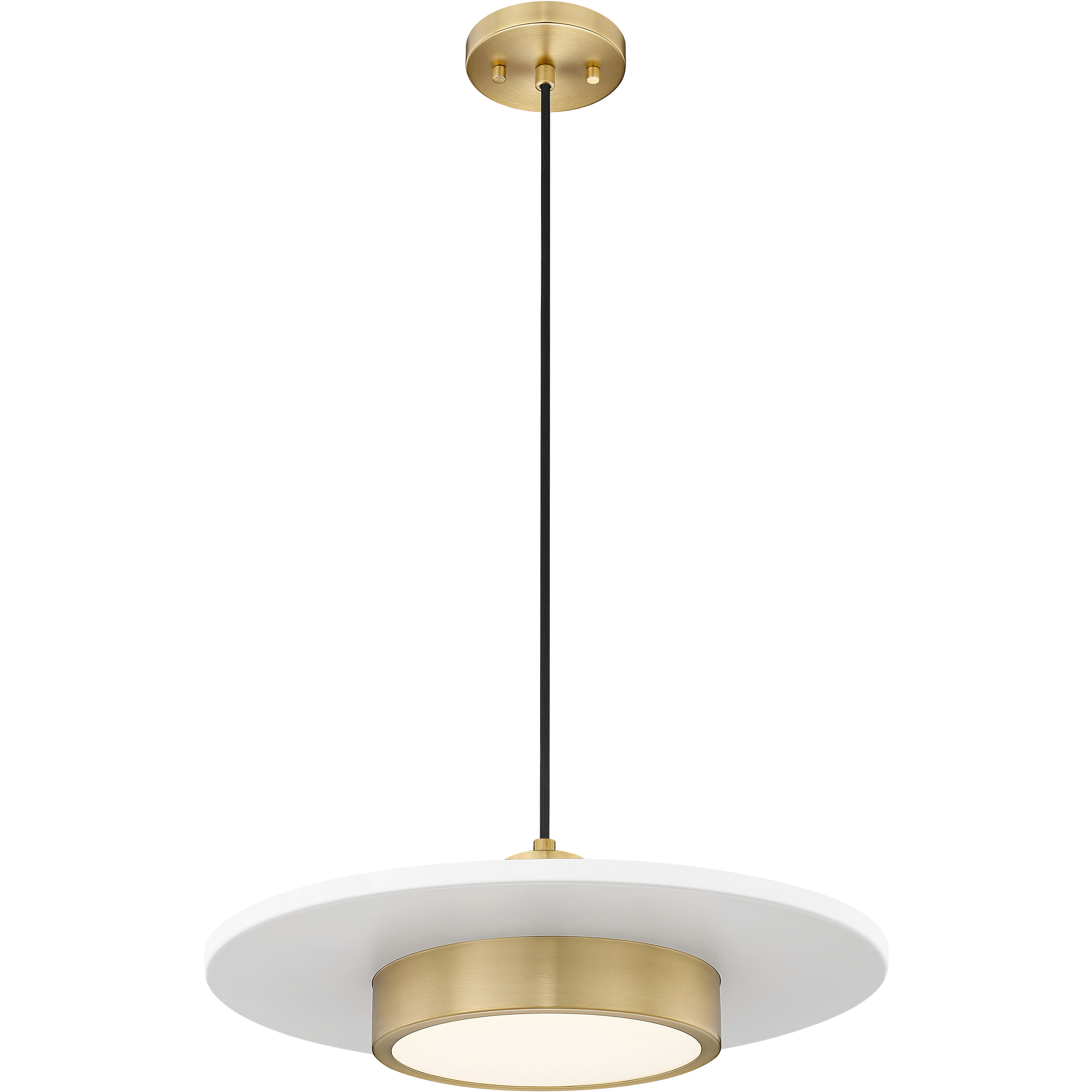 Ludo Pendant Ceiling Light in Matte White and Modern Gold