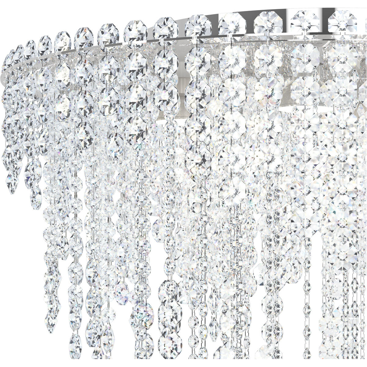 Chantant 6 Light Polished Stainless Steel Flush Mount Ceiling Light in Optic, Strand