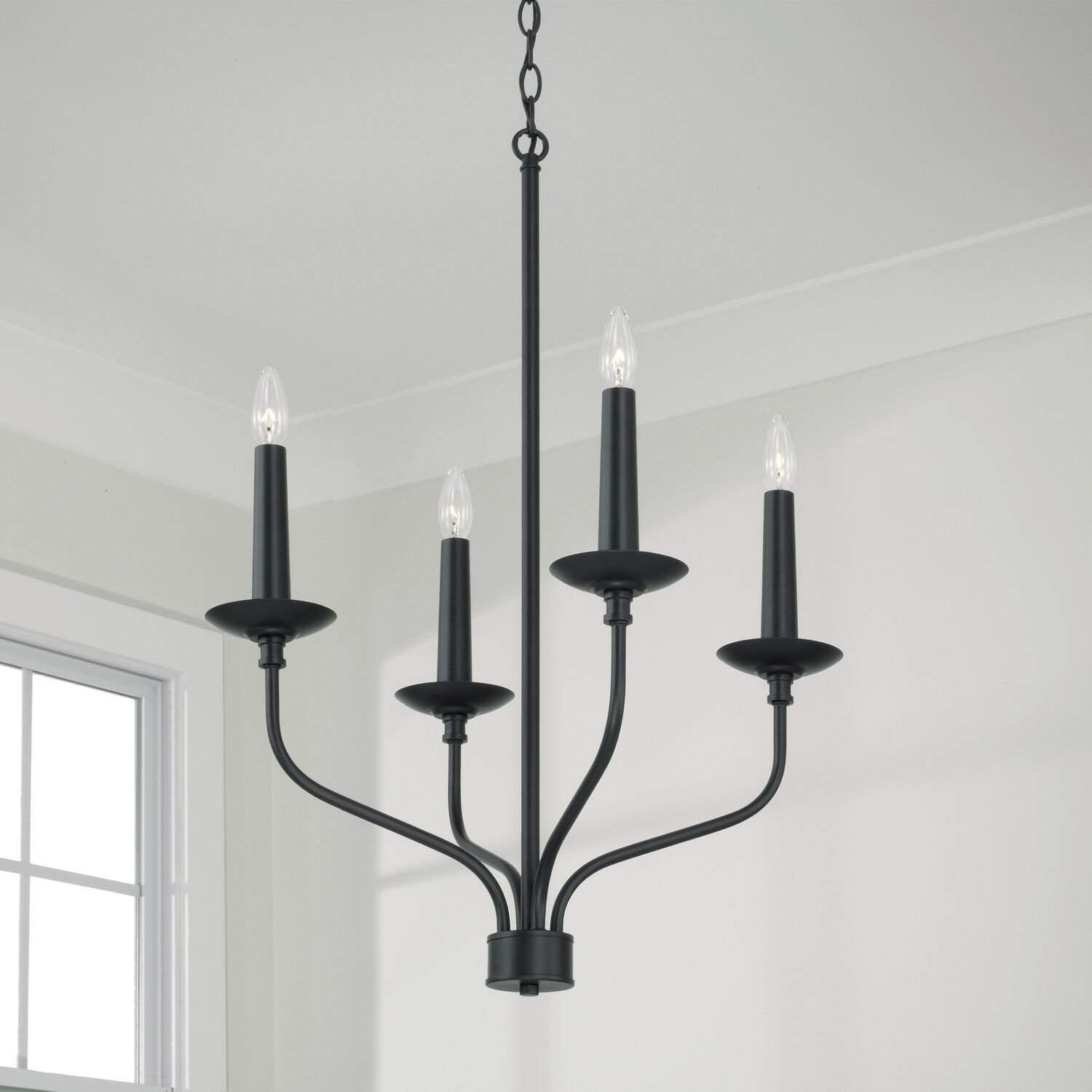 Wilder 4 Light 21.5 inch Matte Black Chandelier Ceiling Light