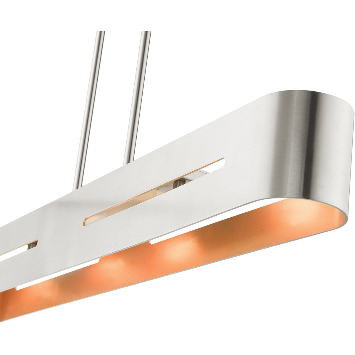 Ravena 4 Light 36 inch Brushed Nickel Linear Chandelier Ceiling Light