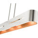 Ravena 4 Light 36 inch Brushed Nickel Linear Chandelier Ceiling Light