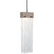 Parallel LED 2.3 inch Beige Silver Pendant Ceiling Light in 3000K LED, Metallic Beige Silver, Clear Granite