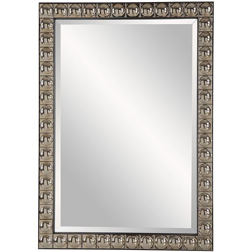 Silvio 32.75 X 23.13 inch Antiqued Silver-Champagne and Black Vanity Mirror