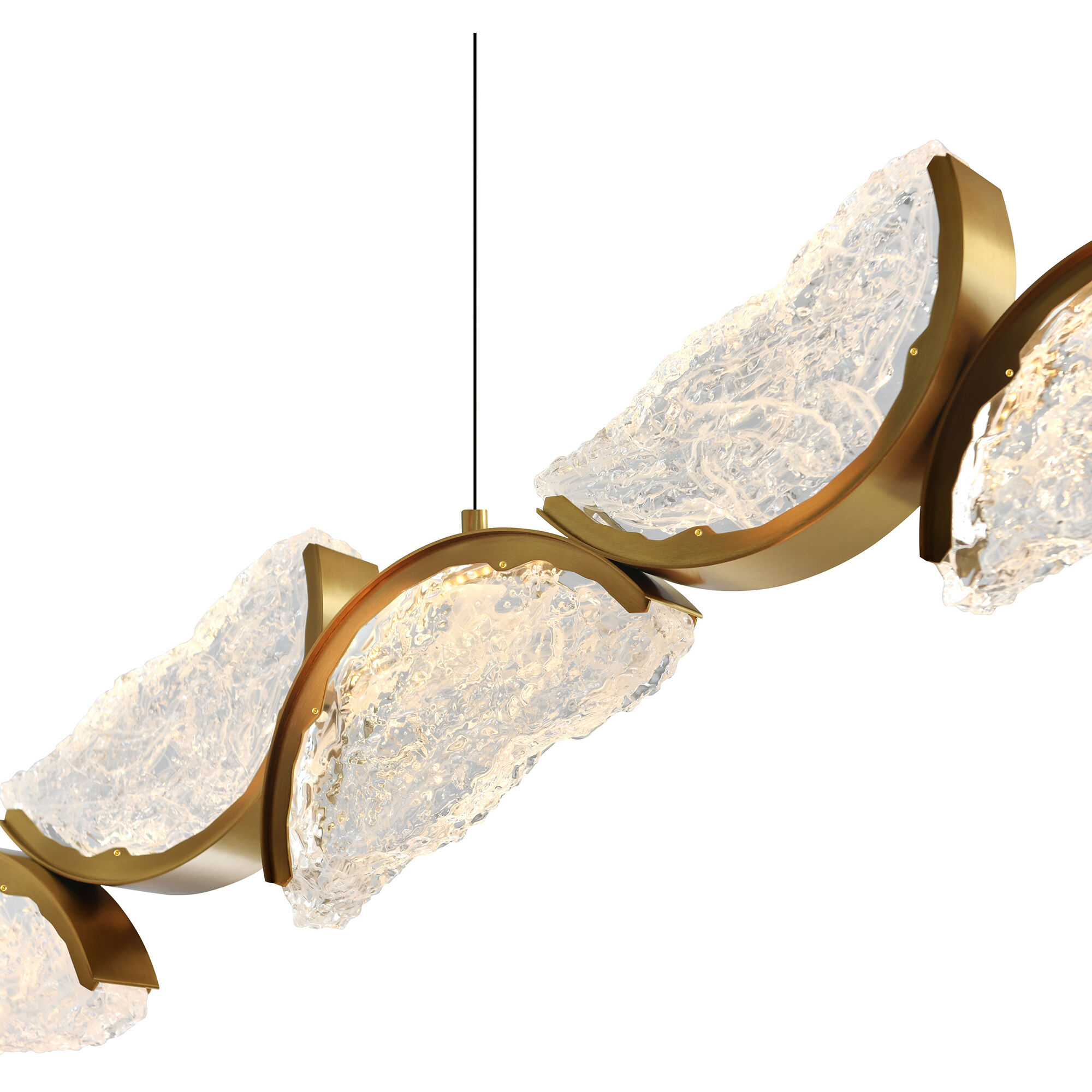 Moon LED 54 inch Brass Chandelier Ceiling Light