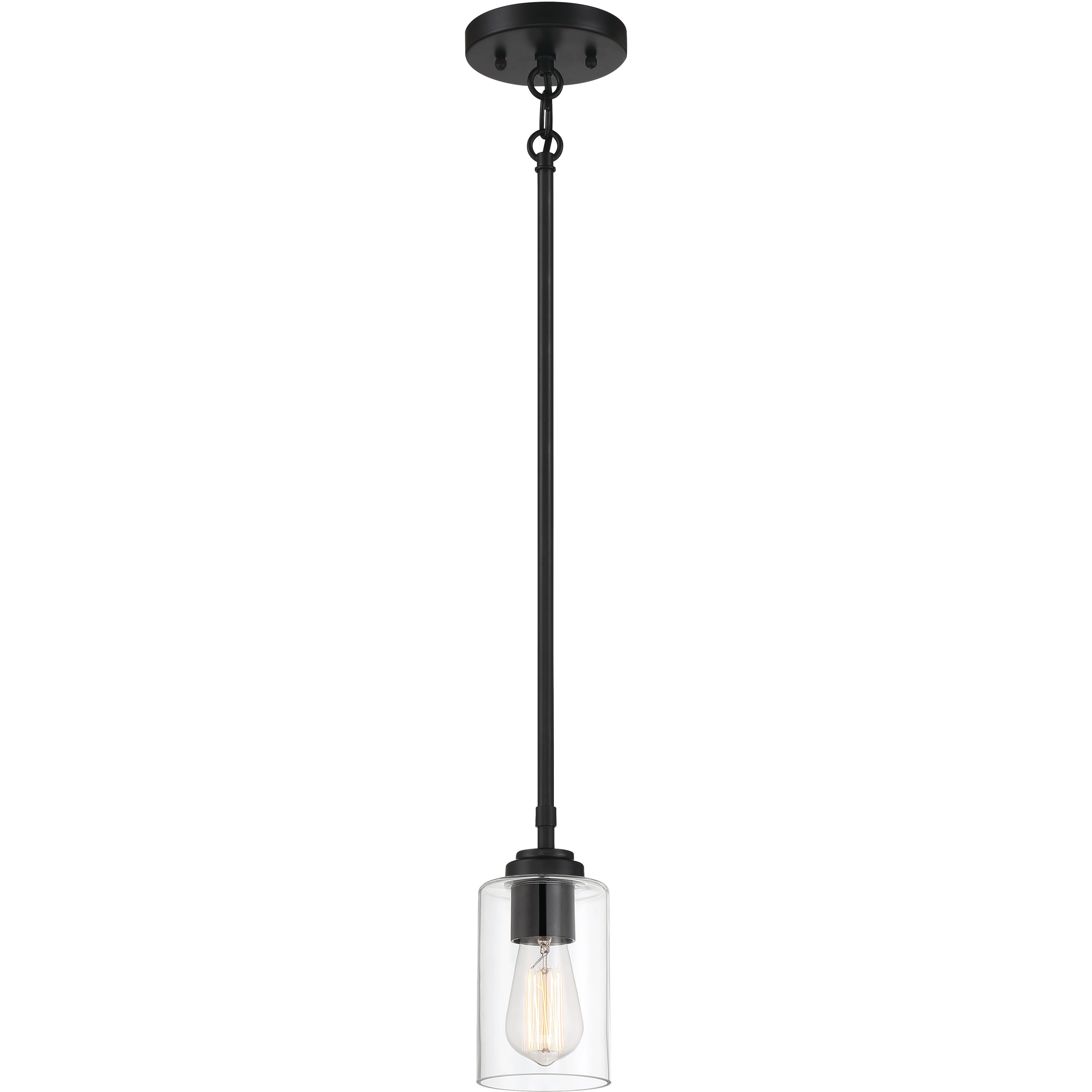 Stowe 1 Light 5 inch Flat Black Mini Pendant Ceiling Light