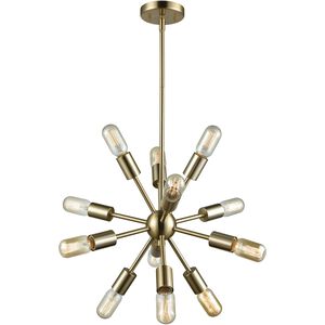 Delphine 12 Light 16 inch Satin Brass Chandelier Ceiling Light
