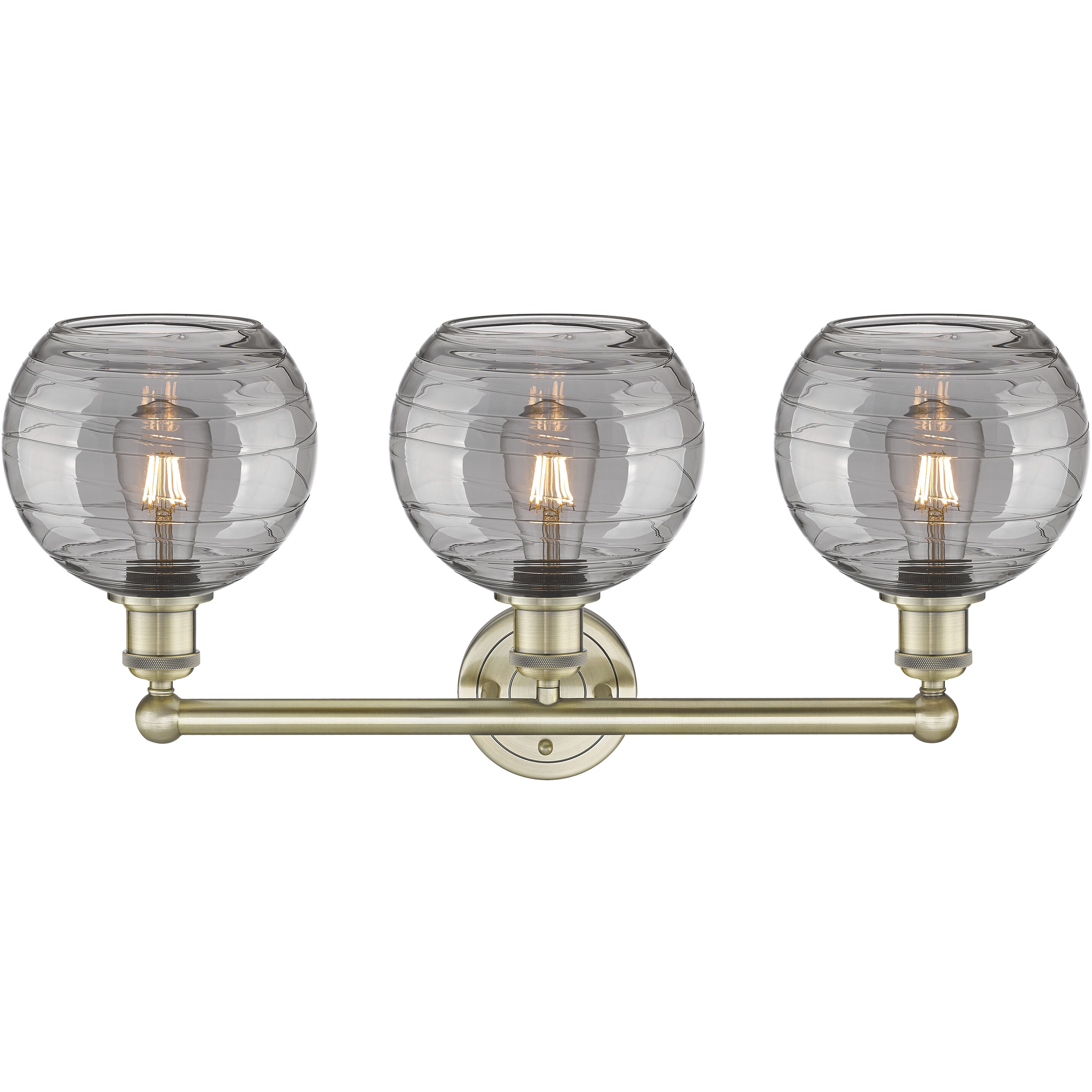 Edison Athens Deco Swirl 3 Light 26 inch Antique Brass Bath Vanity Light Wall Light
