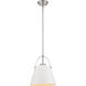 Z-Studio 1 Light 13 inch Matte White/Brushed Nickel Pendant Ceiling Light