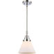 Franklin Restoration Large Cone LED 8 inch Polished Chrome Mini Pendant Ceiling Light in Matte White Glass