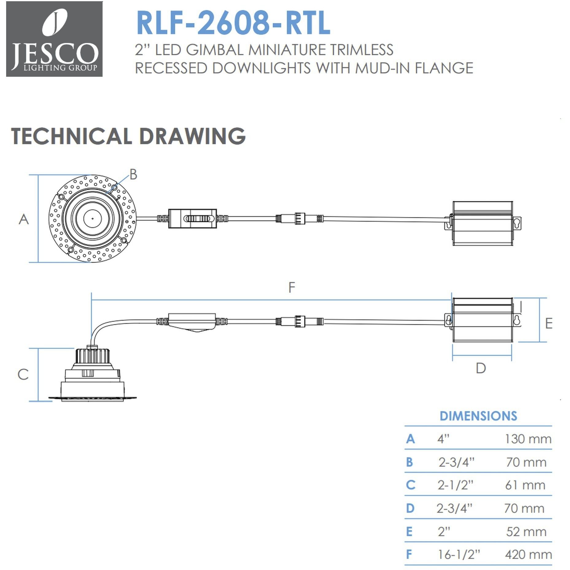Miniature White Downlight, Gimbal Trimless Recessed