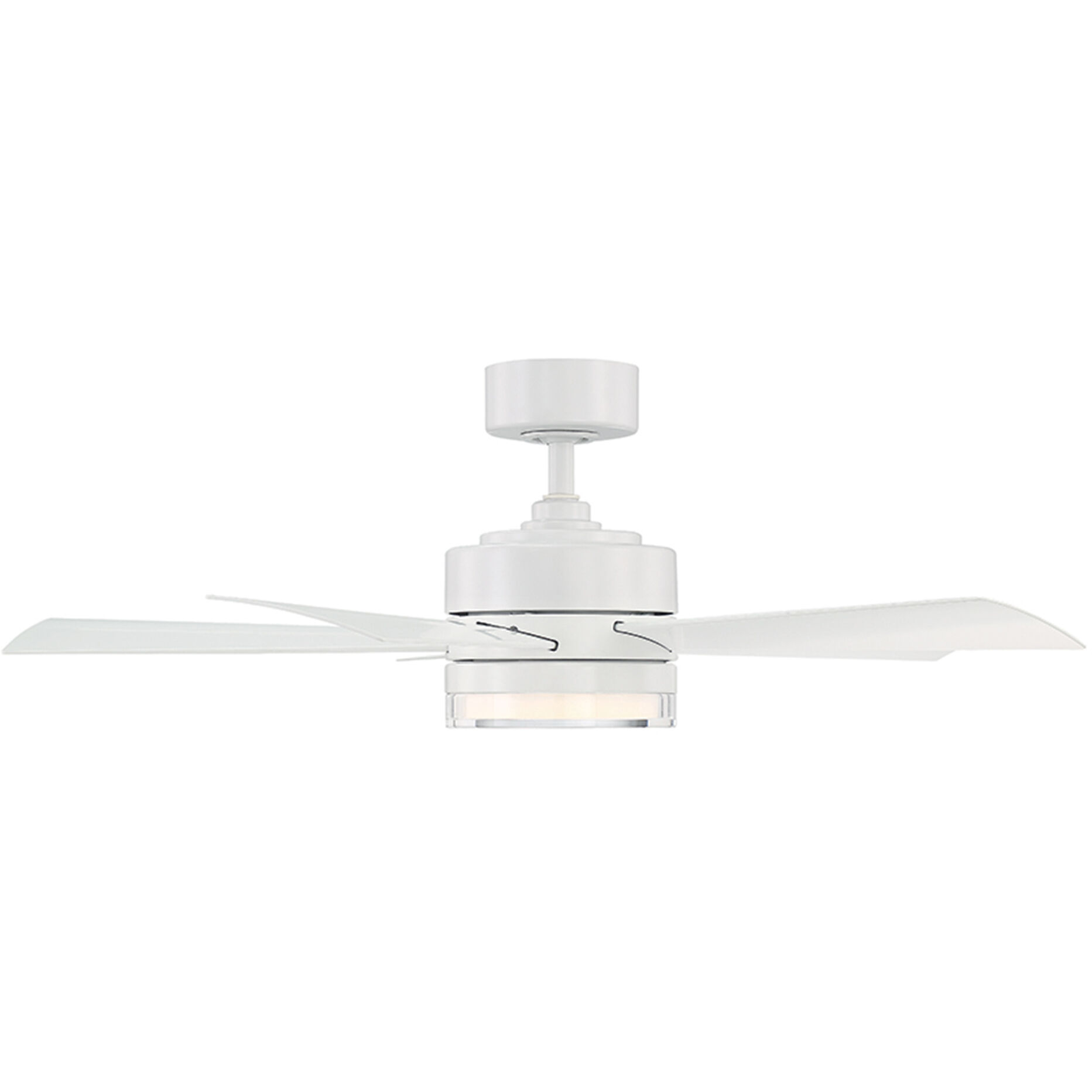 Wynd 42 inch Matte White Downrod Ceiling Fan in 3000K, Smart Ceiling Fan