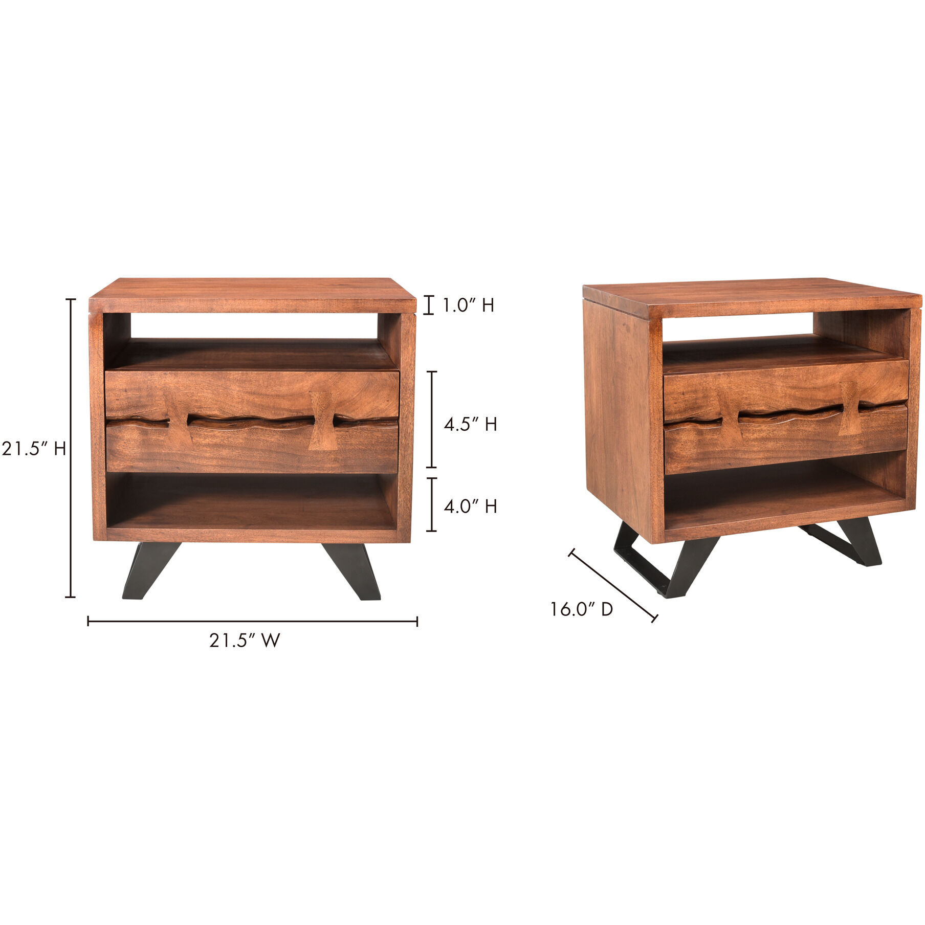 Madagascar 22 X 22 inch Brown Nightstand