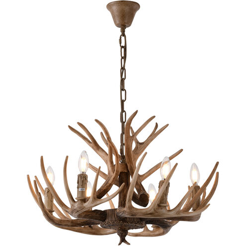 Canada 6 Light 27 inch Brown Antler Pendant Ceiling Light