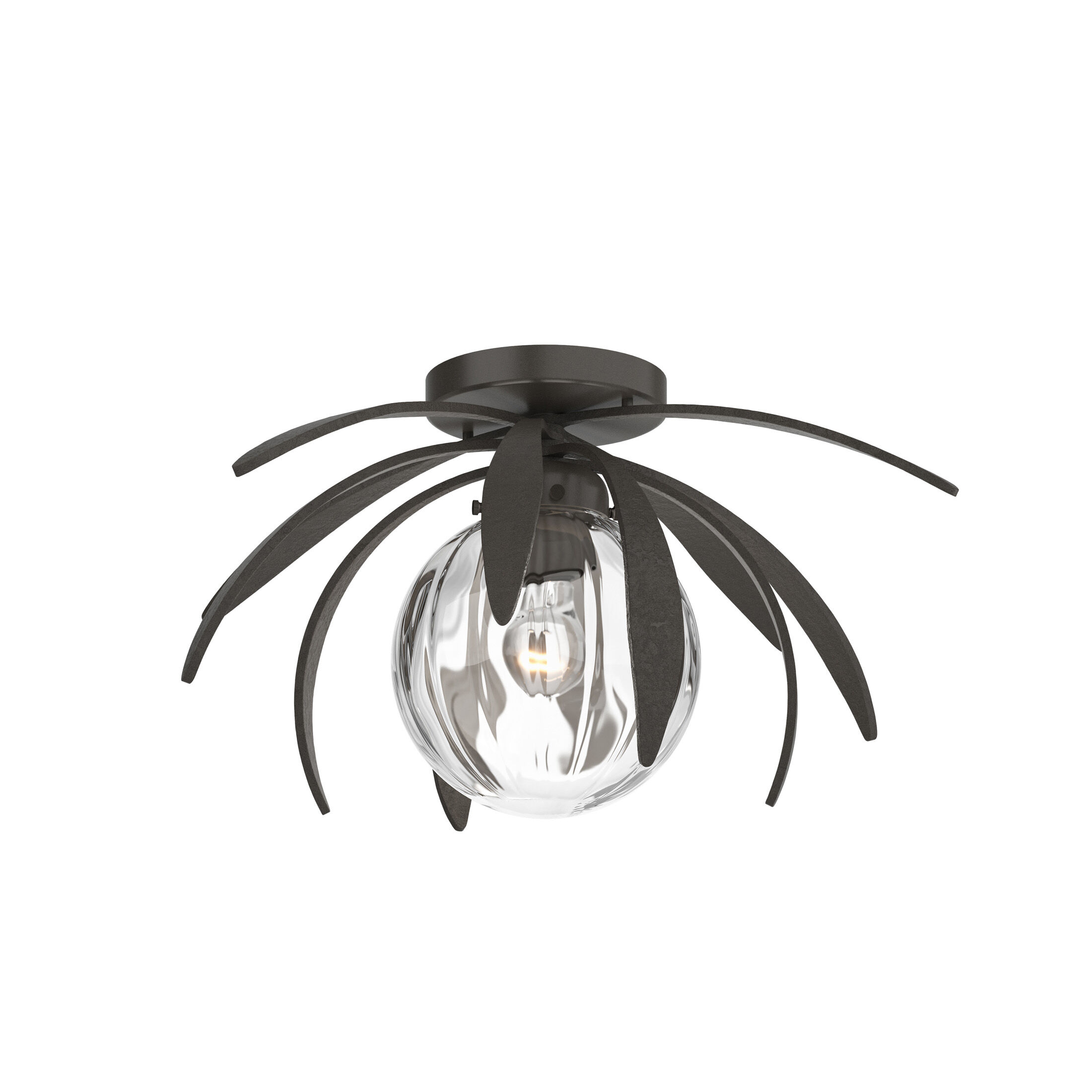 Dahlia 1 Light 21.3 inch Dark Smoke Semi-Flush Ceiling Light in Water