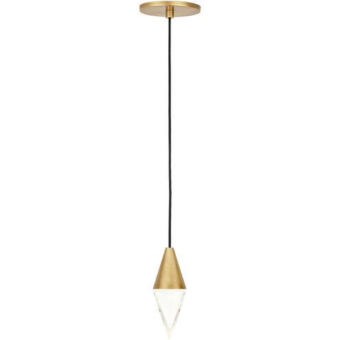 Sean Lavin Turret LED Natural Brass Pendant Ceiling Light, Integrated LED