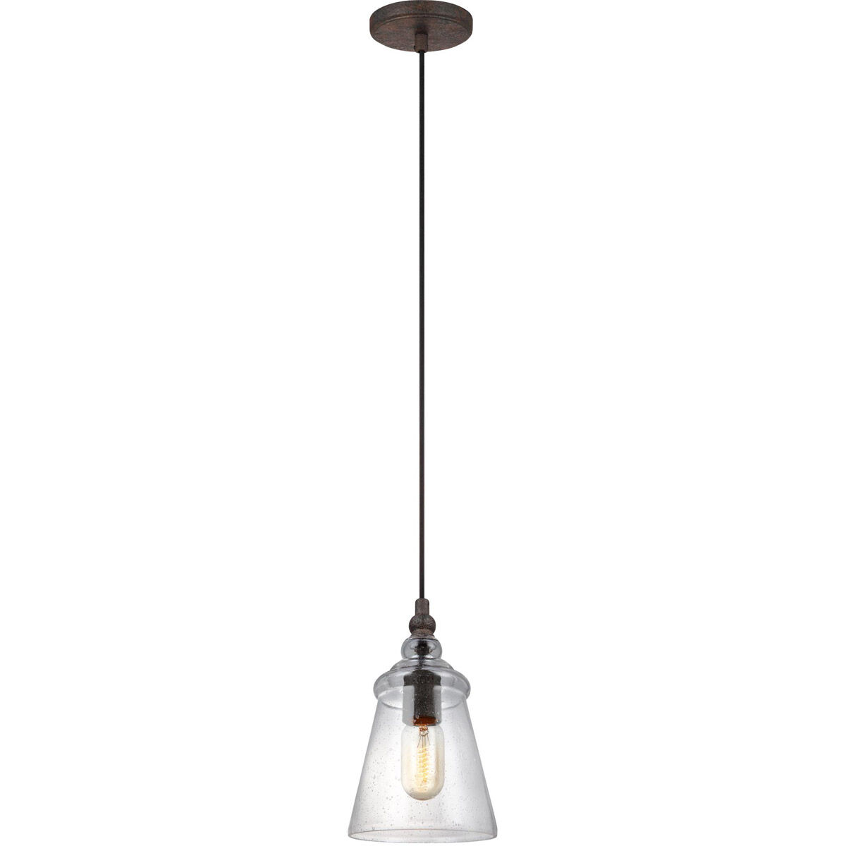 Loras 1 Light 5.75 inch Dark Weathered Iron Pendant Ceiling Light