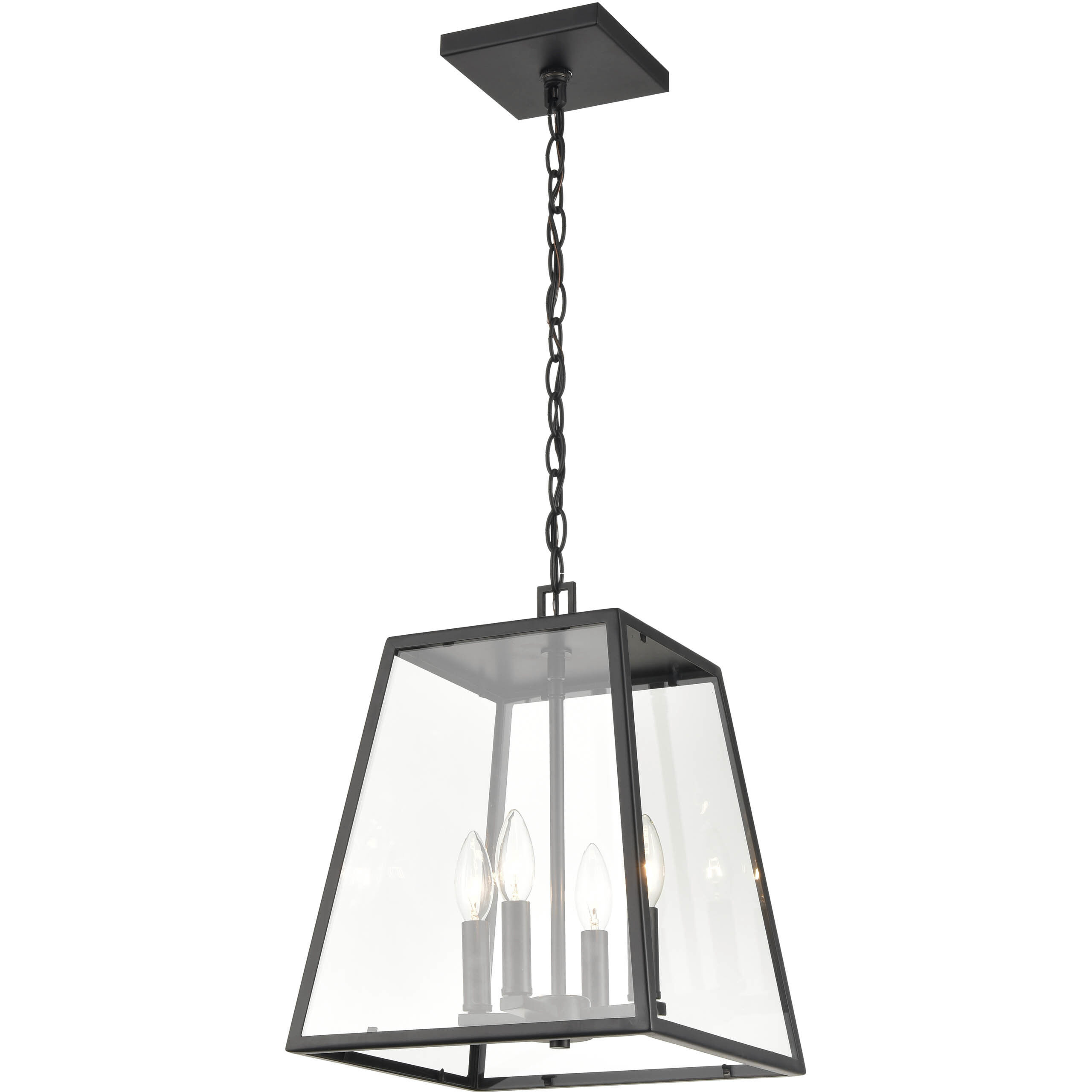 Grant 4 Light 12 inch Powder Coated Black Outdoor Hanging Lantern
