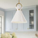 Alora Mood Emerson Pendant Ceiling Light in Aged Gold, Glossy Opal Glass