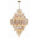 Addis 20 Light 31.5 inch Aged Brass Chandelier Ceiling Light in Amber