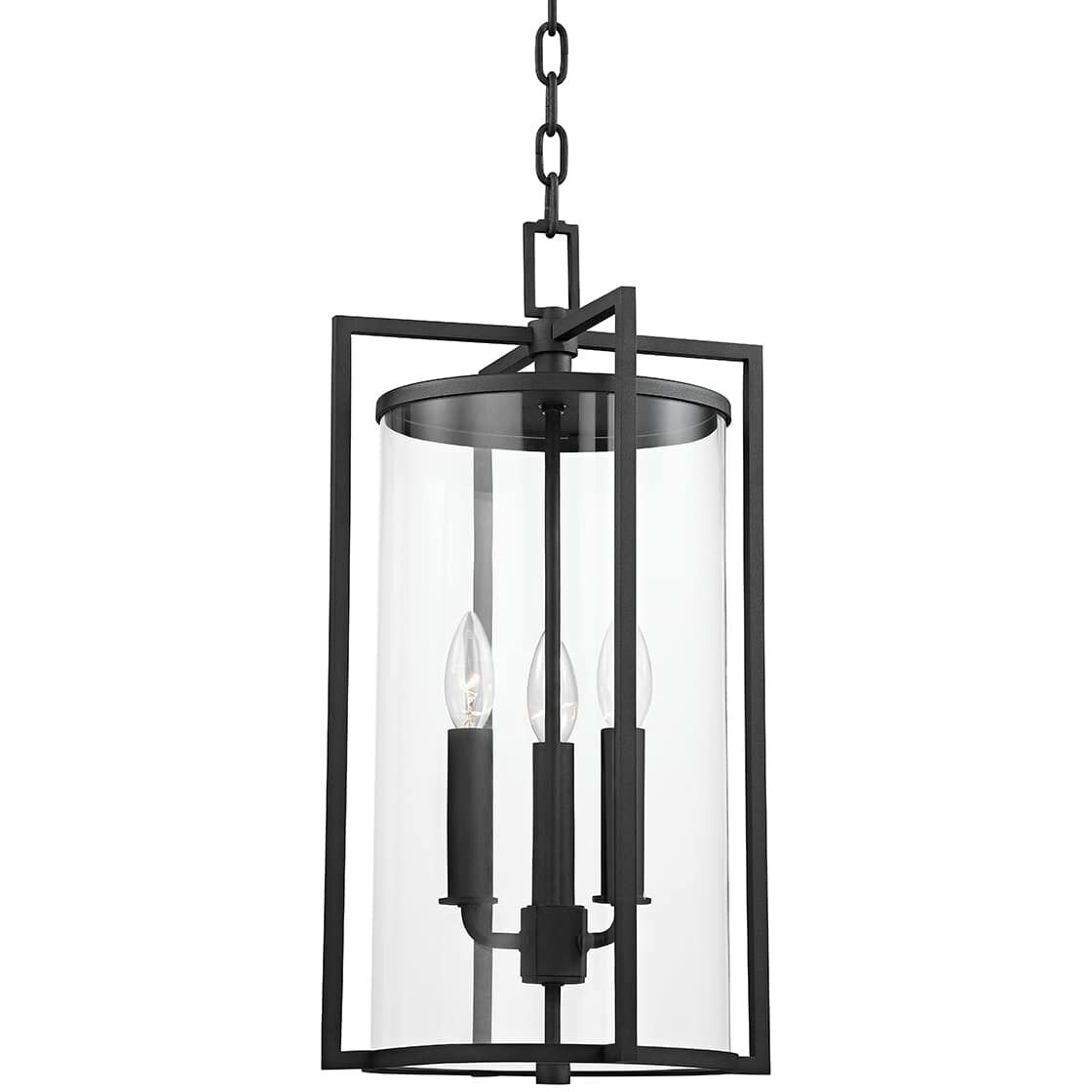 Percy 3 Light 11 inch Texture Black Outdoor Pendant in Textured Black