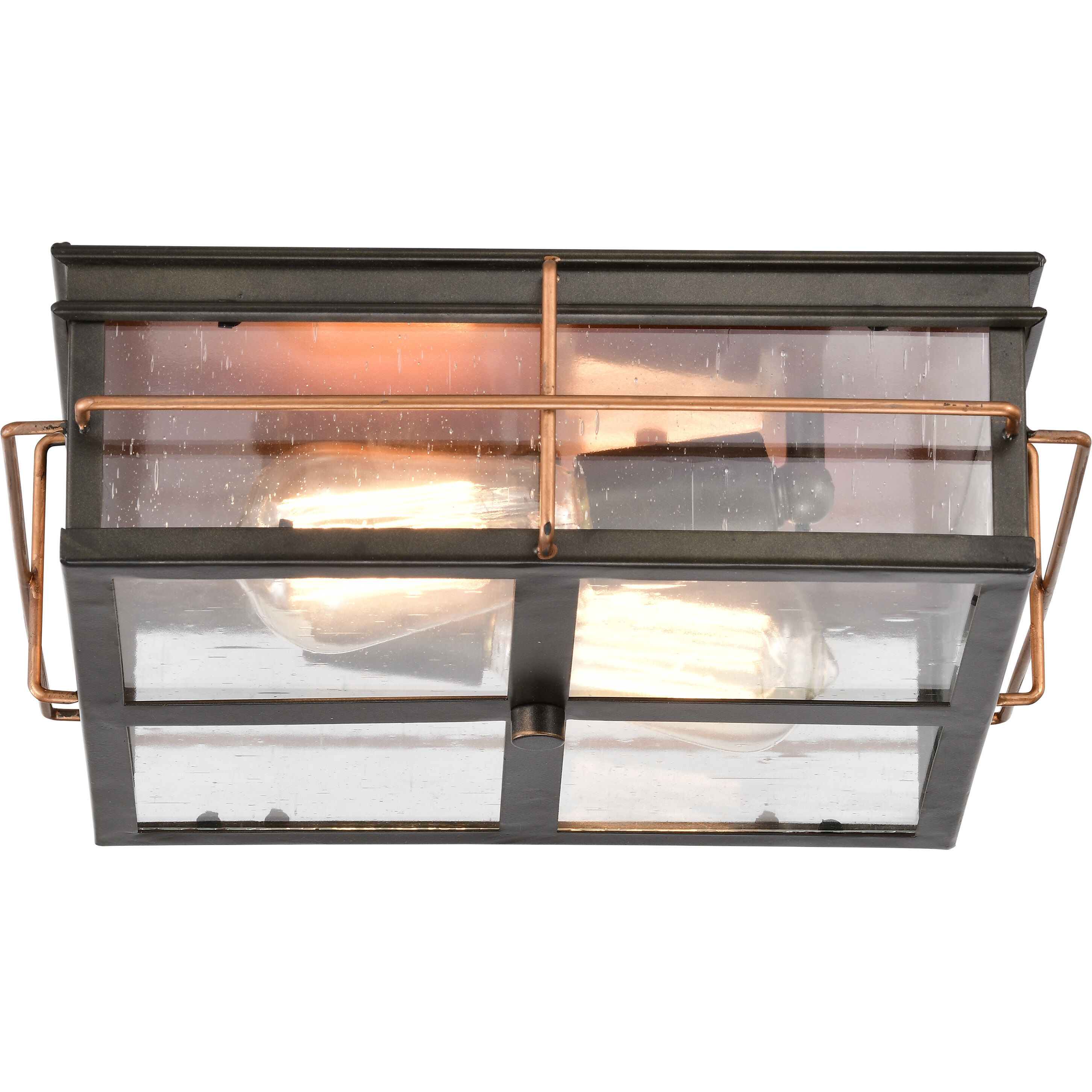 Howell 2 Light 12 inch Bronze and Copper Accents Outdoor Flush Mount