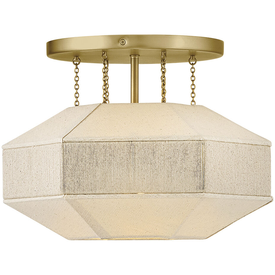 Lisa McDennon Lyla 1 Light 15 inch Lacquered Brass Semi-flush Mount Ceiling Light