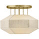 Lisa McDennon Lyla 1 Light 15 inch Lacquered Brass Semi-flush Mount Ceiling Light