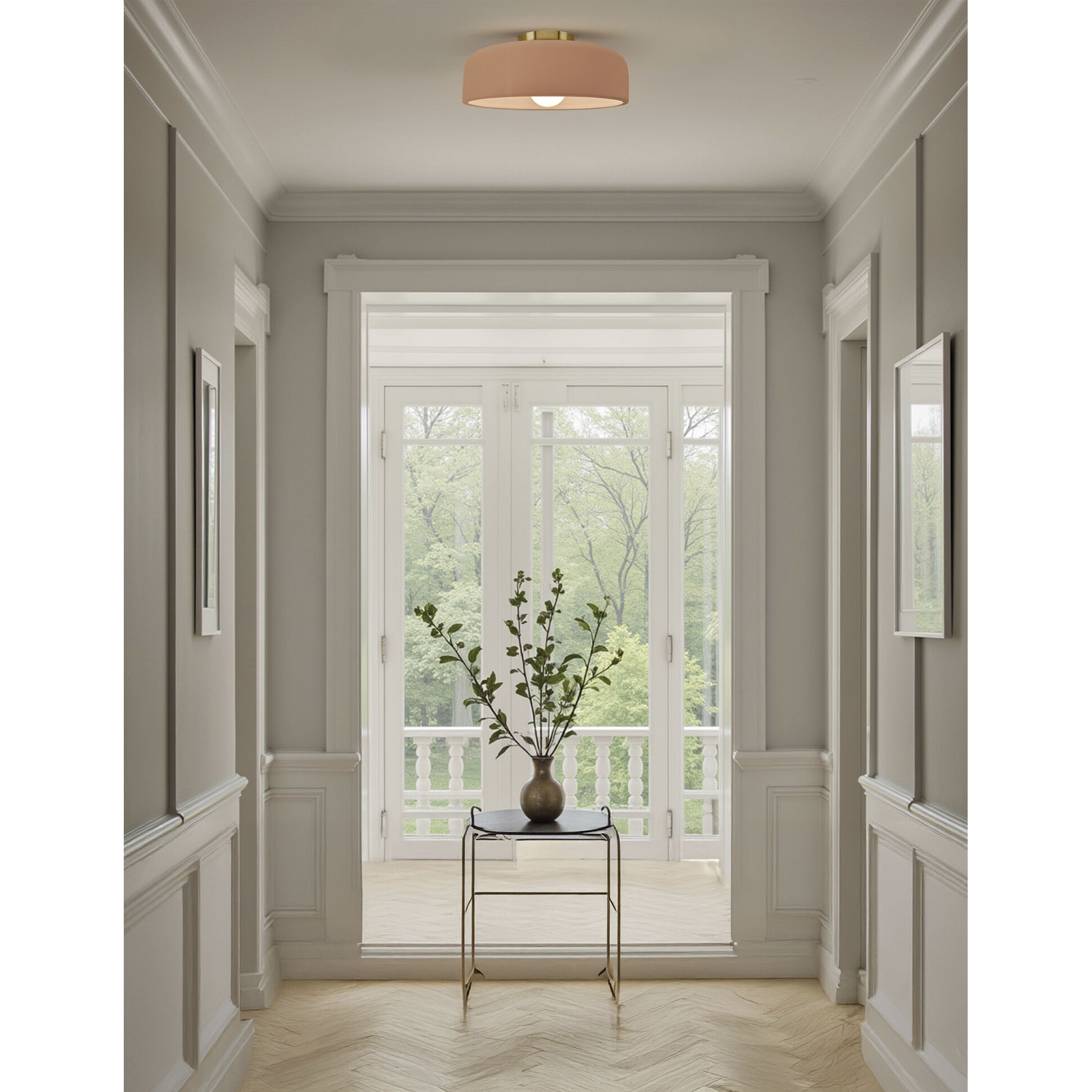 Radiance Collection - Spire 1 Light 10 inch Adobe Semi-Flush Ceiling Light, Form+Finish+Function