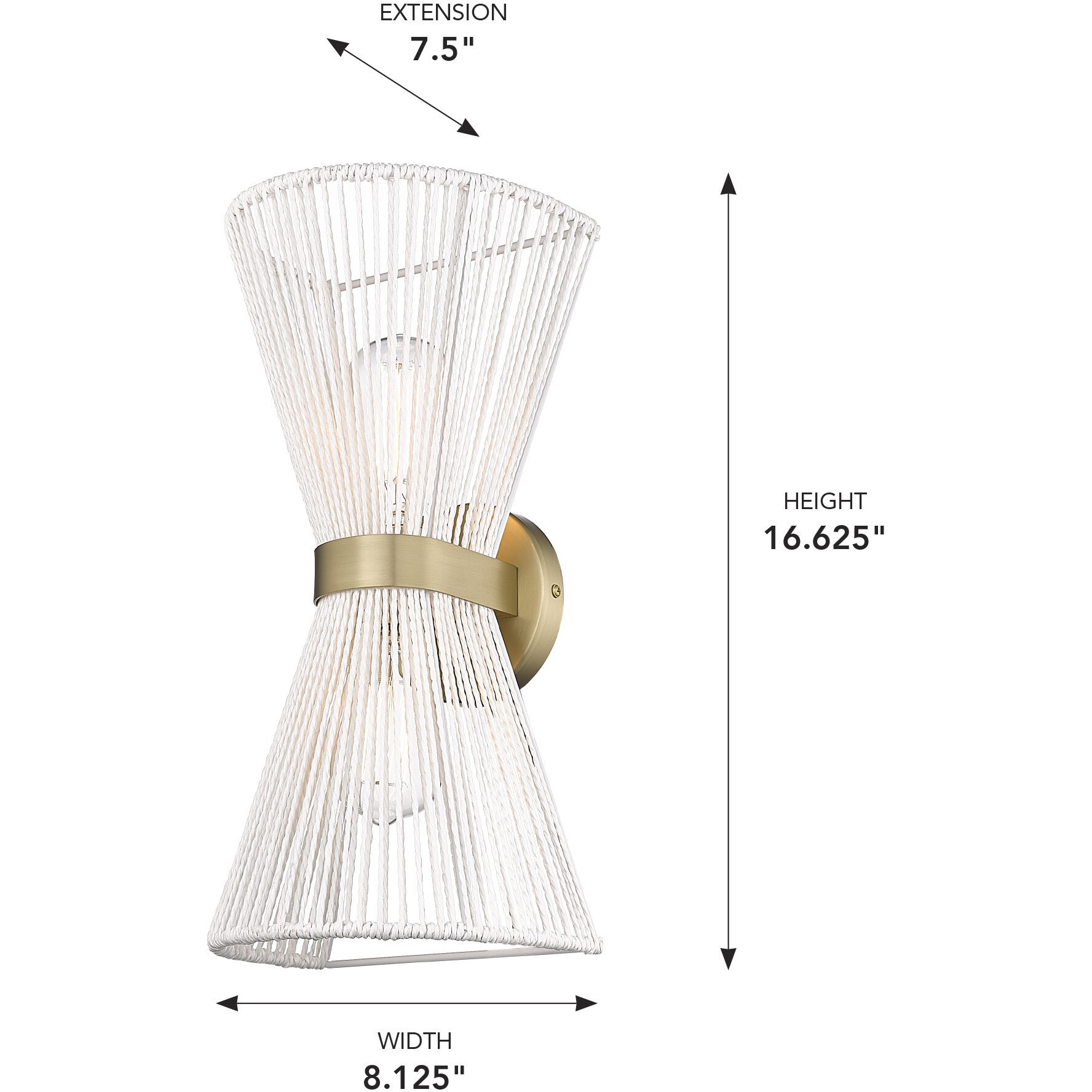 Avon 2 Light 8.13 inch Brushed Champagne Brass Wall Sconce Wall Light